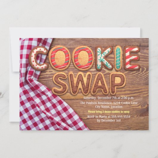 Cookie Swap Einladung (Vorderseite)