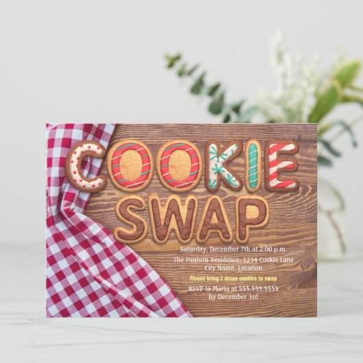 Cookie Swap Einladung (Stehend Vorderseite)