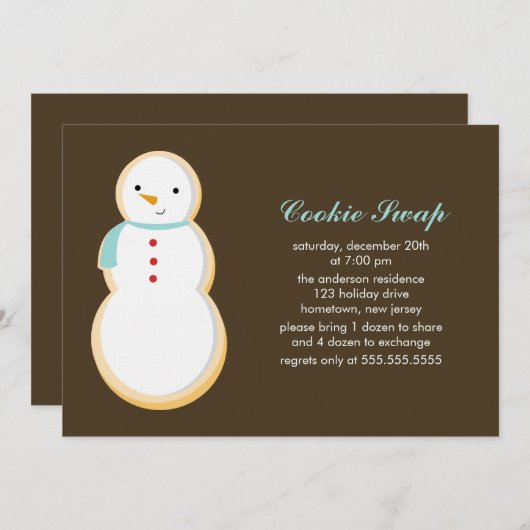 Cookie-Swap-Einladungen Einladung (Vorne/Hinten)