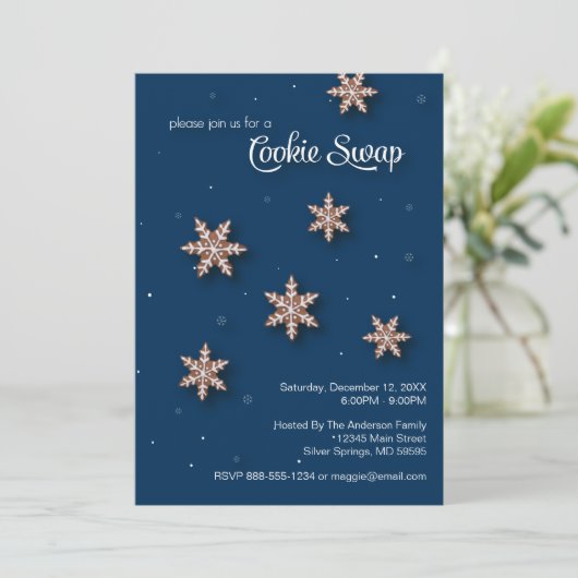 Cookie Swap Exchange Party Einladung (Stehend Vorderseite)