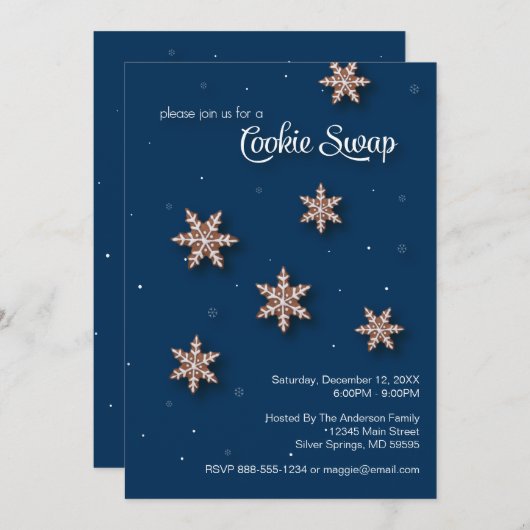 Cookie Swap Exchange Party Einladung (Vorne/Hinten)