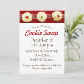 Cookie Swap Karierte Thumbprints Einladung (Stehend Vorderseite)