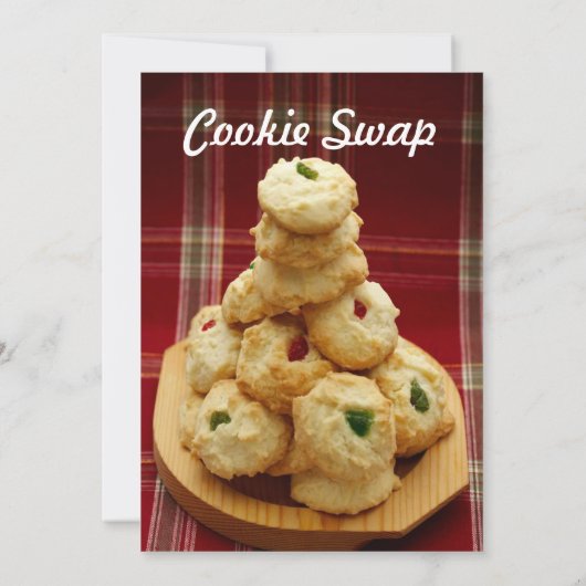 Cookie Swap Karierte Thumbprints Einladung (Rückseite)