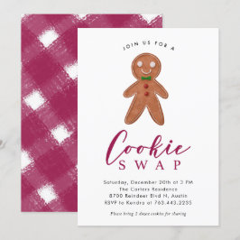 Cookie Swap Lebkuchen Mann Weihnachtsfest Party Einladung