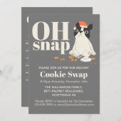 Cookie Swap Niedlich Puppy Gray Moderne Einladung (Vorne/Hinten)