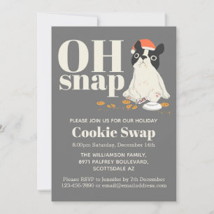 Cookie Swap Niedlich Puppy Gray Moderne Einladung