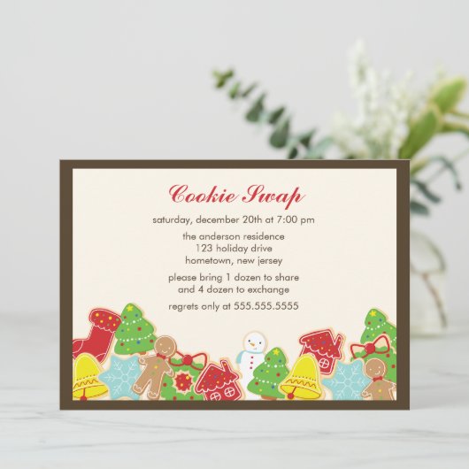 Cookie Swap-Party Einladung (Stehend Vorderseite)