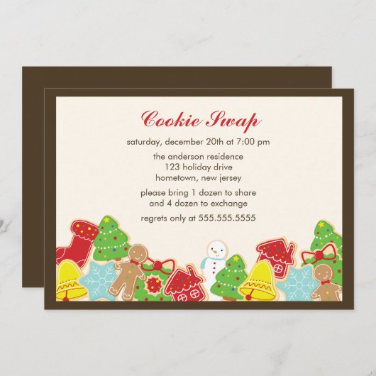 Cookie Swap-Party Einladung (Vorne/Hinten)
