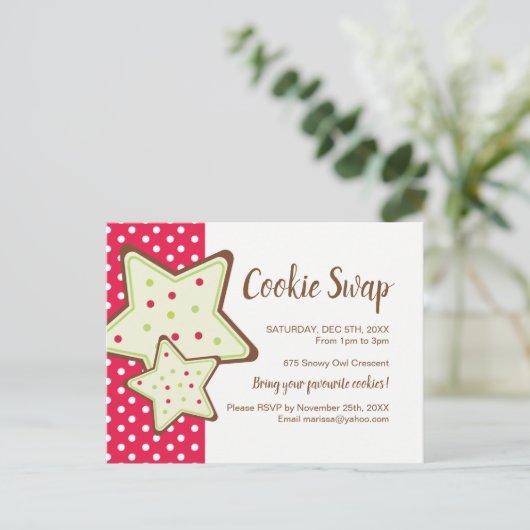 Cookie Swap Party Postkarten (Stehend Vorderseite)