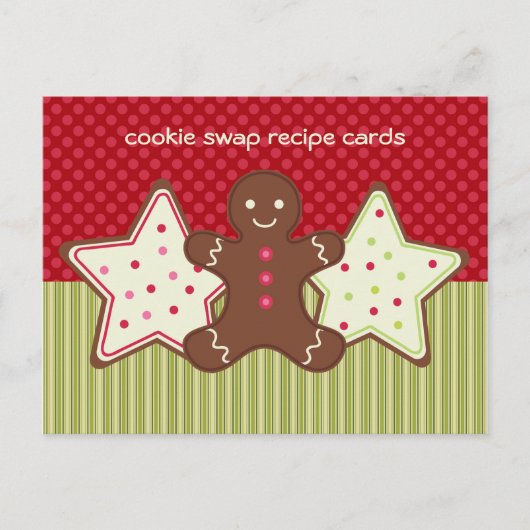 Cookie Swap-Rezeptionskarten Postkarte (Vorderseite)