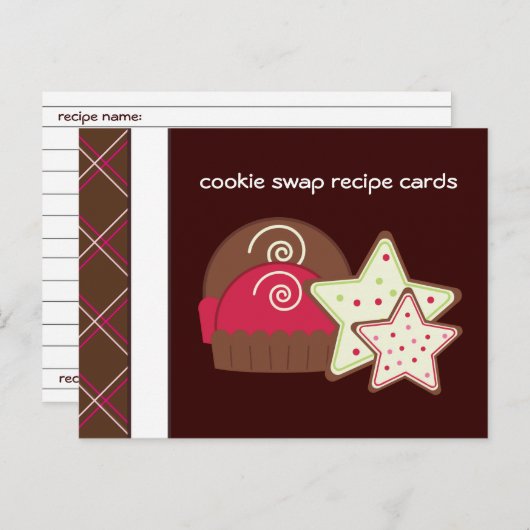Cookie Swap-Rezeptionskarten Postkarte (Vorne/Hinten)