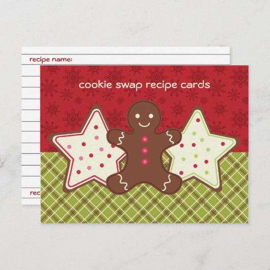 Cookie Swap-Rezeptionskarten Postkarte (Vorne/Hinten)
