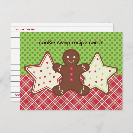 Cookie Swap-Rezeptionskarten Postkarte (Vorne/Hinten)