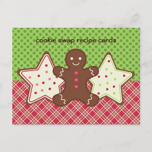 Cookie Swap-Rezeptionskarten Postkarte (Vorderseite)