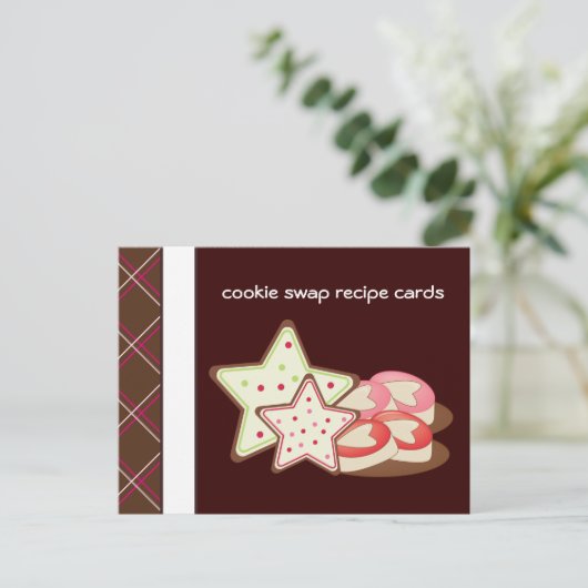 Cookie Swap-Rezeptionskarten Postkarte (Stehend Vorderseite)