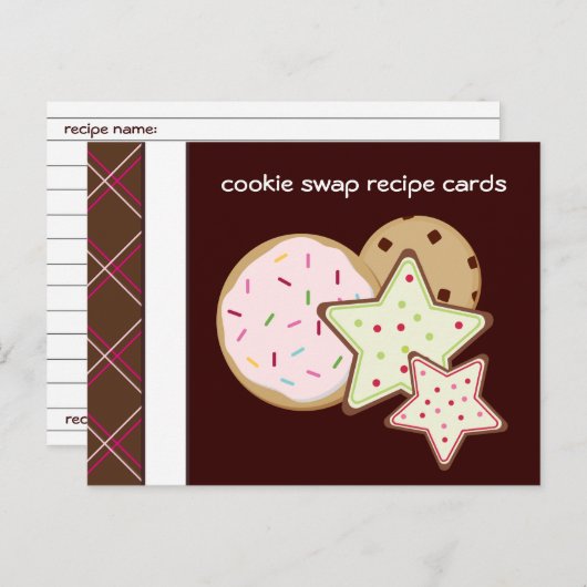 Cookie Swap-Rezeptionskarten Postkarte (Vorne/Hinten)