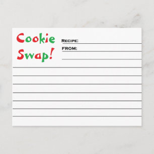 "Cookie Swap!" Rezeptkarten Postkarte