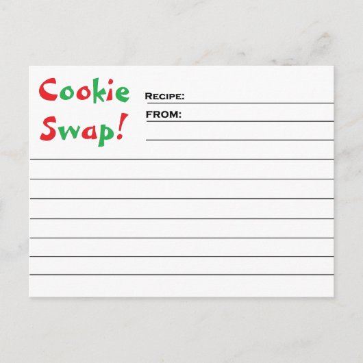 "Cookie Swap!" Rezeptkarten Postkarte (Vorderseite)