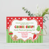 Cookie Swap Weihnachtsfeiertag Party Einladung (Stehend Vorderseite)