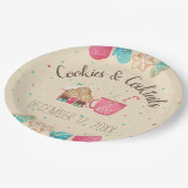 Cookie Swap Weihnachtskekse & Cocktails Party Pappteller (Schrägansicht)