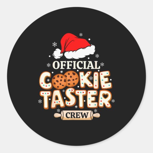 Cookie Taster Crew, Funny Christmas Baking Team Runder Aufkleber (Vorderseite)