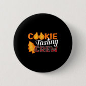 Cookie Tasting Crew - Funny Plaid Christmas Button (Vorderseite)