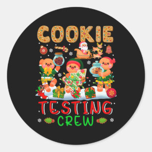 Cookie-Test-Team Weihnachten Drei Kekse Santa Schl Runder Aufkleber