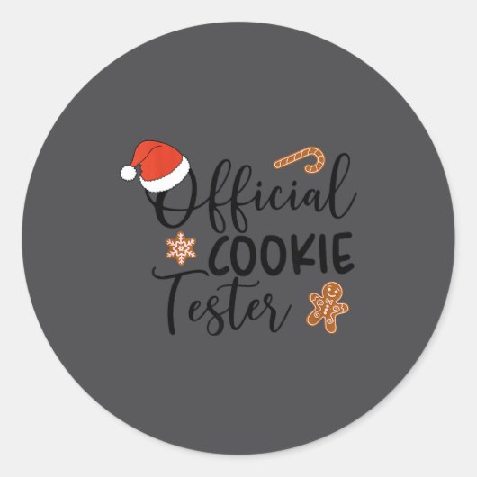 Cookie Tester & Cookie Baker Funny Christmas C Runder Aufkleber (Vorderseite)