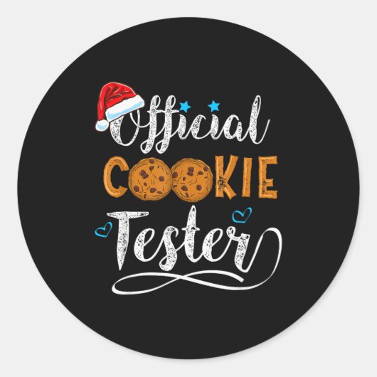 Cookie Tester Christmas Baking Team  Runder Aufkleber (Vorderseite)