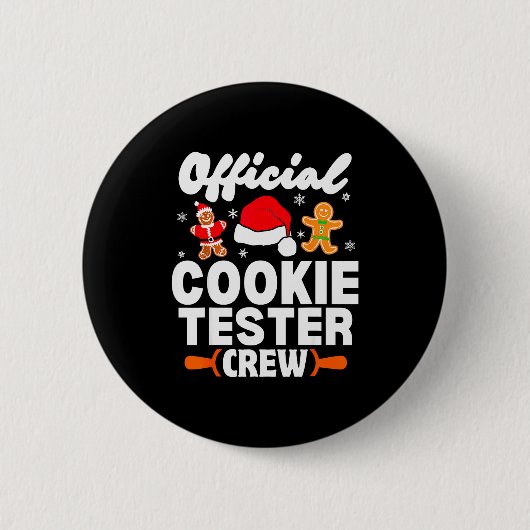 Cookie Tester Crew Christmas Baking Xmas Pajamas  Button (Vorderseite)