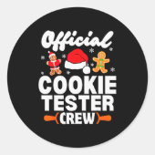 Cookie Tester Crew Christmas Baking Xmas Pajamas  Runder Aufkleber (Vorderseite)