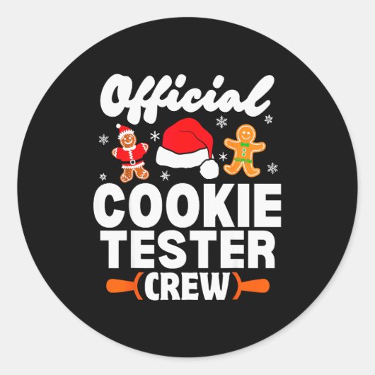 Cookie Tester Crew Christmas Baking Xmas Pajamas Runder Aufkleber (Vorderseite)