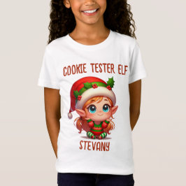 Cookie Tester elf Familie, die Weihnachtsnamen pas T-Shirt