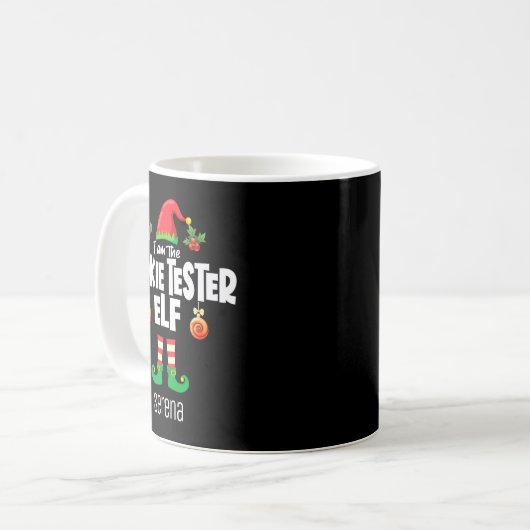 Cookie Tester Elf Family Matching Christmas Name Kaffeetasse (Vorderseite Links)