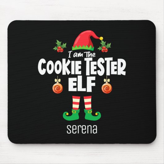 Cookie Tester Elf Family Matching Christmas Name Mousepad (Vorne)
