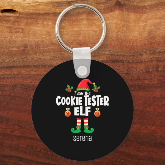 Cookie Tester Elf Family Matching Christmas Name  Schlüsselanhänger (Vorderseite)