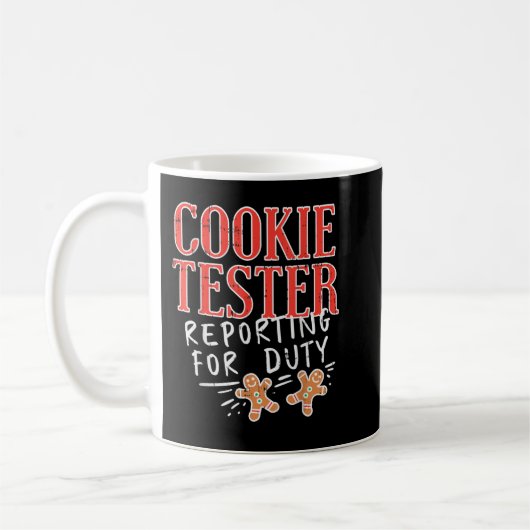 Cookie Tester Reporting Duty Funny Weihnachten Xma Kaffeetasse (Links)