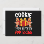 Cookie Tester Reporting für Duty Funny Weihnachten Einladung (Vorderseite)