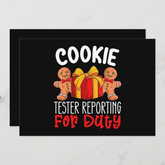 Cookie Tester Reporting für Duty Funny Weihnachten Einladung (Vorne/Hinten)