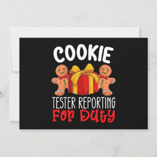 Cookie Tester Reporting für Duty Funny Weihnachten Einladung