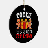 Cookie Tester Reporting für Duty Funny Weihnachten Keramik Ornament (Rechts)