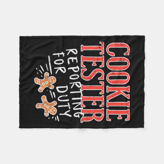 Cookie Tester Rerting Duty Funny Christmas Xmas Ki Fleecedecke (Vorderseite (Horizontal))