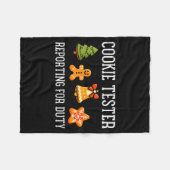 Cookie Tester Rerting Duty Funny Christmas Xmas Ki Fleecedecke (Vorderseite (Horizontal))