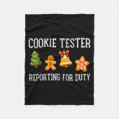 Cookie Tester Rerting Duty Funny Christmas Xmas Ki Fleecedecke (Vorderseite)