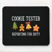 Cookie Tester Rerting Duty Funny Christmas Xmas Ki Mousepad (Vorne)