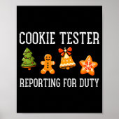 Cookie Tester Rerting Duty Funny Christmas Xmas Ki Poster (Vorne)