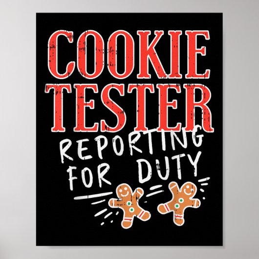 Cookie Tester Rerting Duty Funny Christmas Xmas Ki Poster (Vorne)