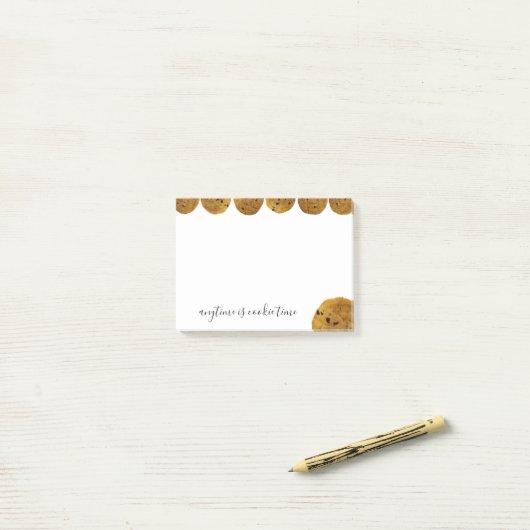 Cookie Time Chocolate Chip Cookie Benutzerdefinier Post-it Klebezettel (Auf Schreibtisch)