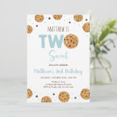 Cookie Two Sweet Boy Zweiten Geburtstag Einladung (Stehend Vorderseite)