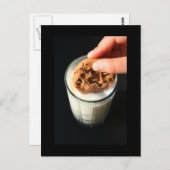 Cookie und ein Glas Milch Postkarte (Vorne/Hinten)
